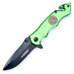 Nóż Ratowniczy Kandar N-383B Zielony Sprężynowy